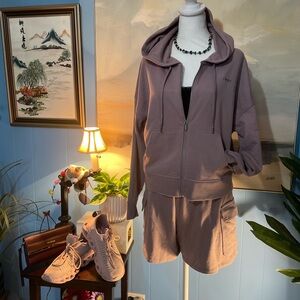 DKNY Mauve Hoodie and Shorts Set